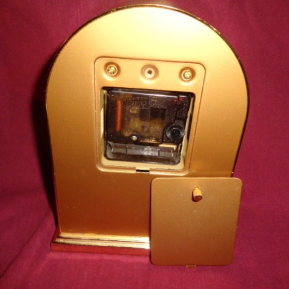 Howard Miller Quartz Mantle Clock, Gold Tone Metal Case, 8" Tall, New Movement - Picture 5 of 6
